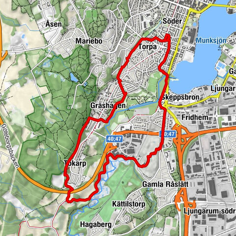 Söder - Munksjöstaden - Lurakulle - Jönköping