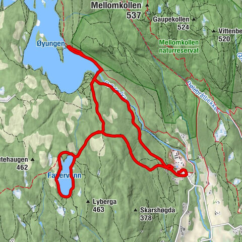 Nordre Skar - Kramla - Skarpsno - Damstokksletta