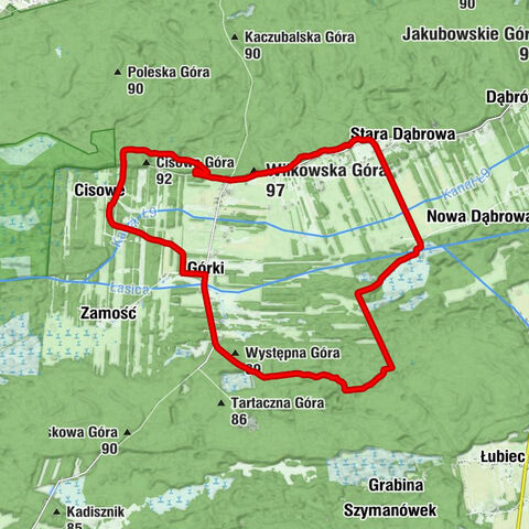 Cisowe - Występna Góra - Wilkowska Góra