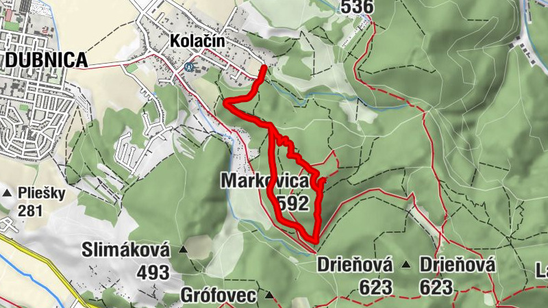 Dubnica nad Váhom - Pliešky - Markovica