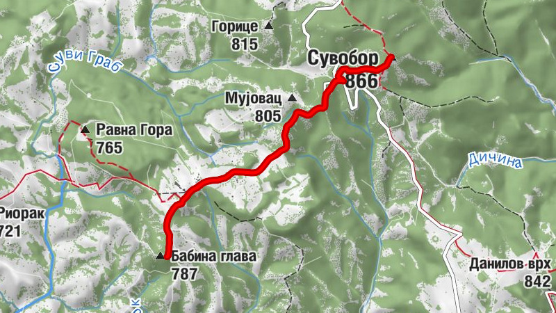 Коштунићи - Бабина глава - Сувобор - Брајићи