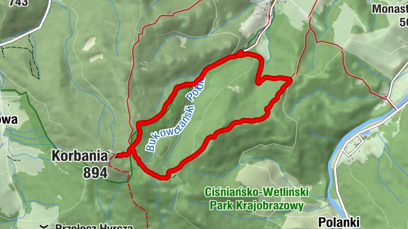 Bukowiec - Kopaczówka - Korbania - Tyskowa