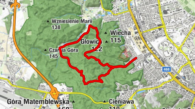 VII Dwór - Kościół pw. Świętego Stanisława Kostki - Dolina Radości - Dąbie