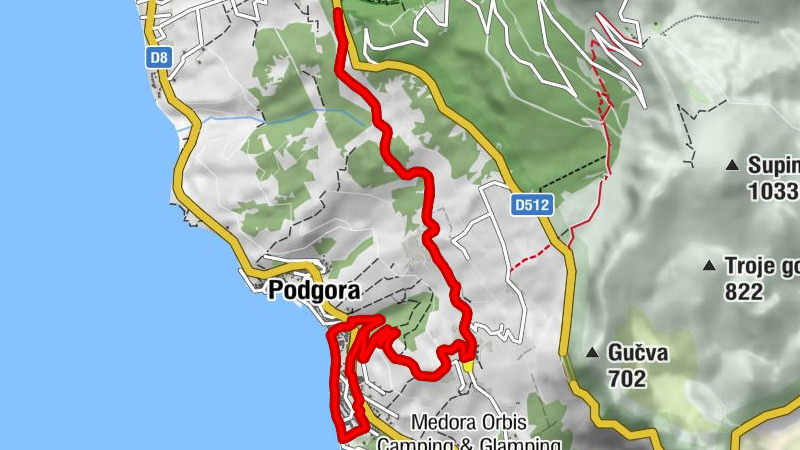 Podgora - Crkva Presvetog Srca Isusova - Crkva Uznesenja Marijina - Srida Sela