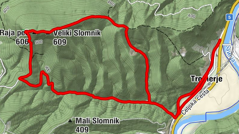 Celje - Tremerje - Veliki Slomnik - Raja peč