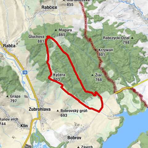 Zubrohlava - Kýčera - kaplnka pod Kýčerou - Gluchová