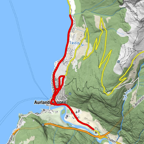 Aurland - Vinjane - Tjæresva - Vangen kyrkje