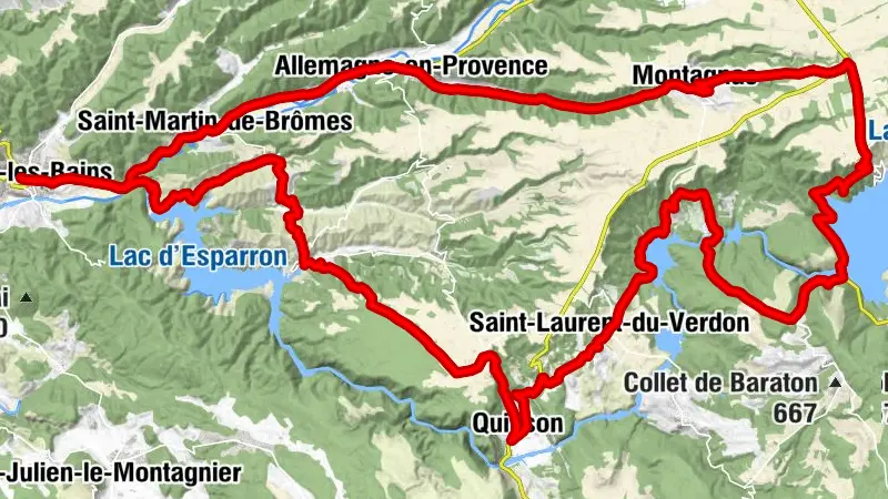 Radstrecke Nr. 6 - Die Seen von Verdon