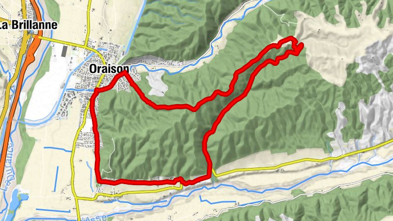 Mountainbike-Strecke FFC-Pays d'Oraison-Herz der Durance-Strecke 3-Blau-Valbonnette