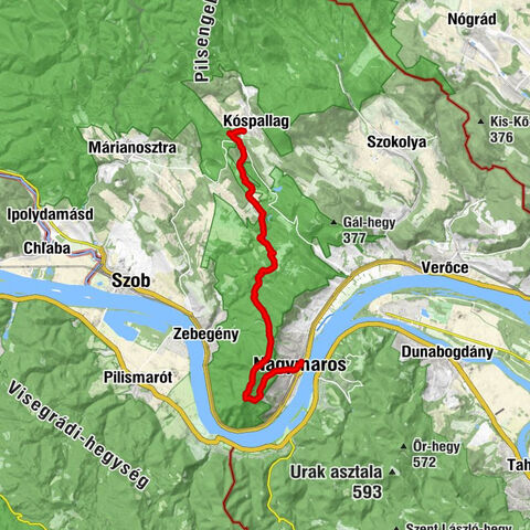 OKT-084-086 Nagymaros-Juliánusz kilátó-Kóspallag 17,1 km