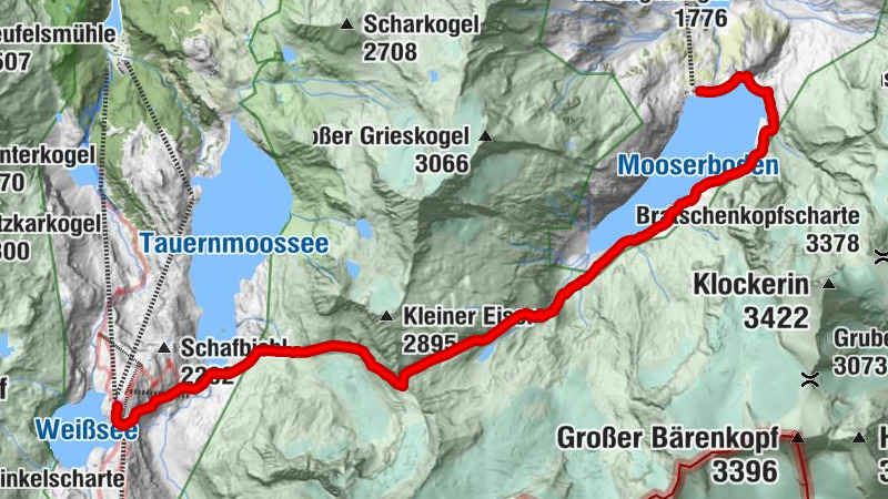 Mooserboden - Kapruner Törl - Rudolfshütte Nr. 716