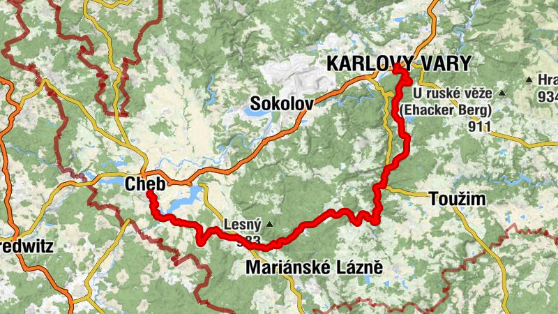 Cheb - Lázně Kynžvart - Bečov nad Teplou - Karlovy Vary