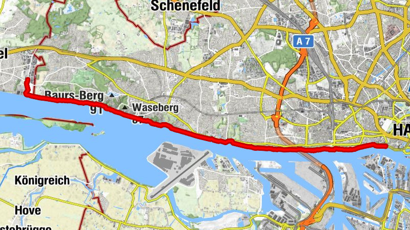 Hamburg - Wedel entlang der Elbe