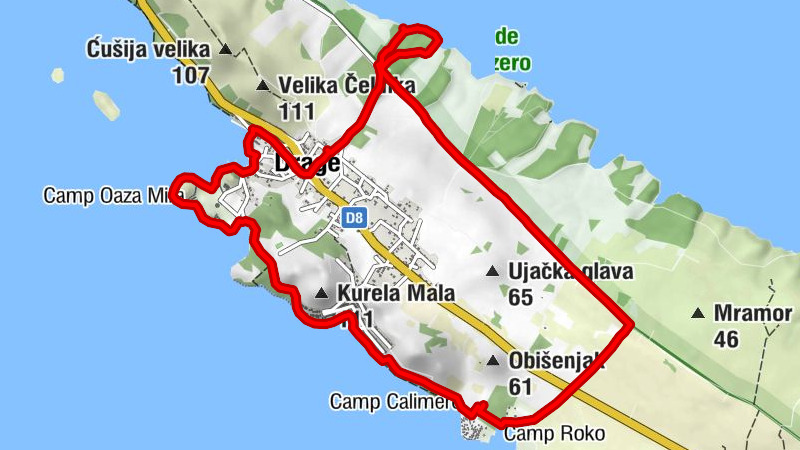 Drage-Vrana-See Lauf und Wanderrunde