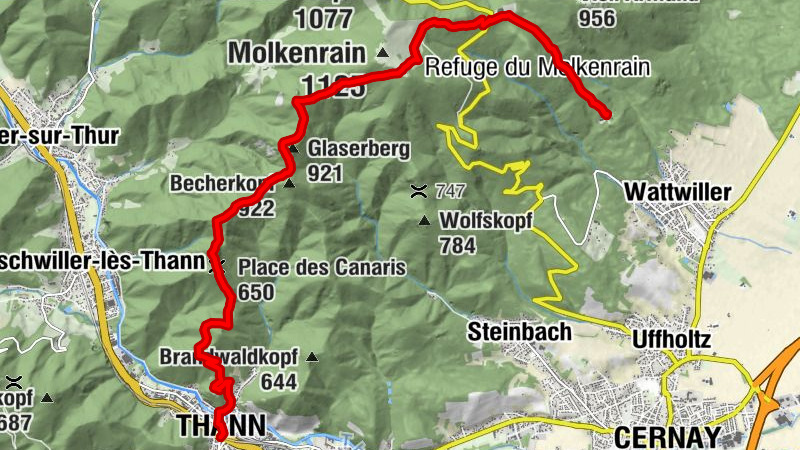 Aurélien wandert in den Vogesen von Mulhouse aus - Tag 1