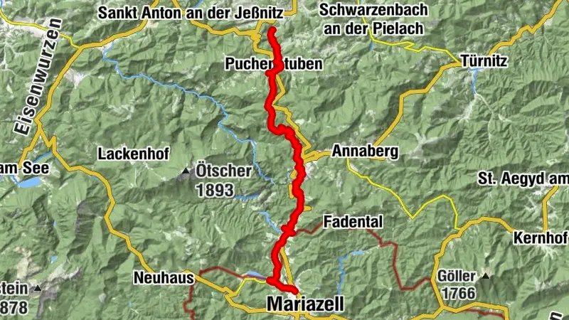 Mariazellerbahn-Strecke talauswärts