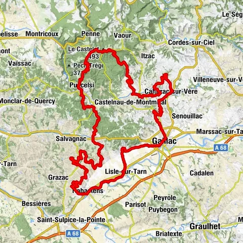 MTB-Tour Große Schleife Bastiden und Weinberge von Gaillac
