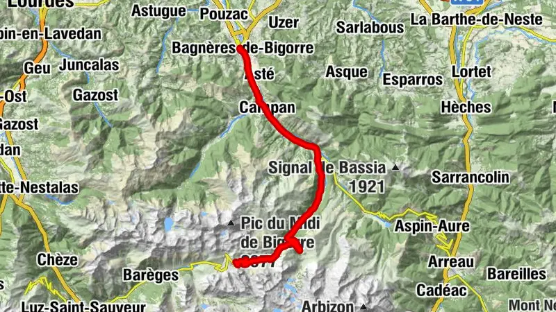 Der Col du Tourmalet über die Ostseite