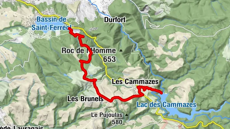 LA RIGOLE A VELO : LES CAMMAZES - LAC SAINT FERREOL