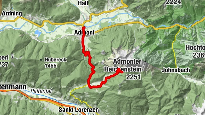 Zur Oberst Klinke Hütte über Kaiserau