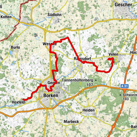 Etappe 1 Hohe Mark RadRoute