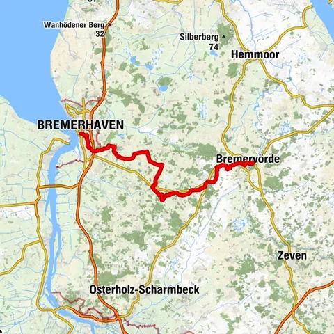 Alternative - Radwanderweg „Vom Teufelsmoor zum Wattenmeer“ - Bremervörde-Bremerhaven