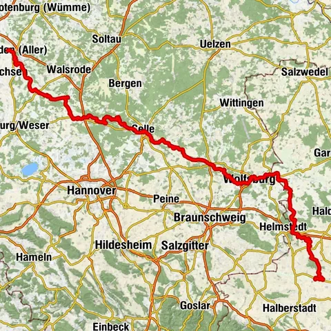 Aller-Radweg von Oschersleben nach Verden