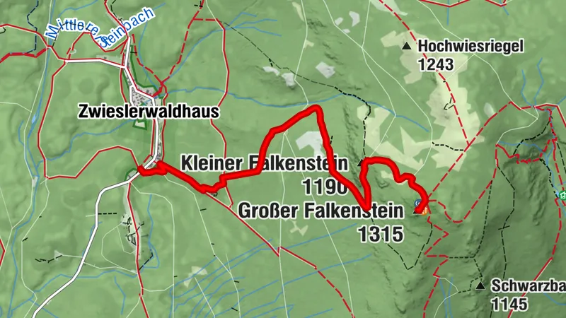 Wanderlinie Eibe (Zwieslerwaldhaus - Großer Falkenstein)