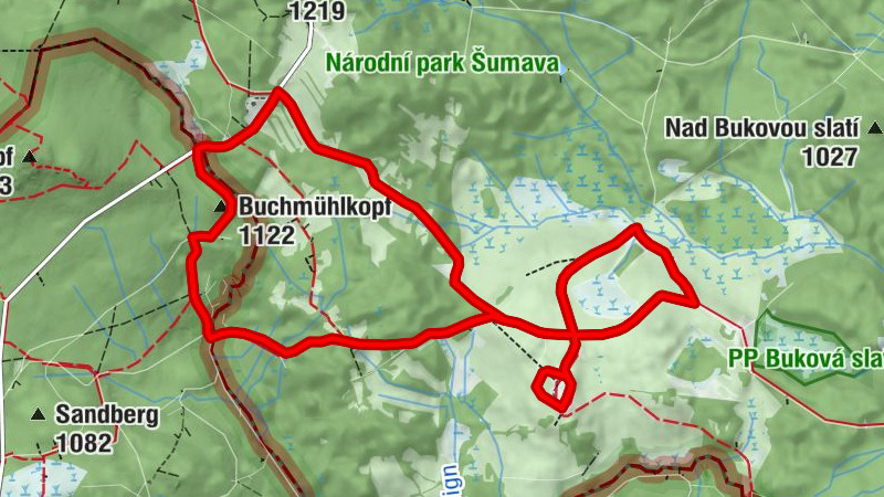 Rundweg Trauermantel - Grenzüberschreitende Wanderung nach Bučina und Knižecí Pláně   