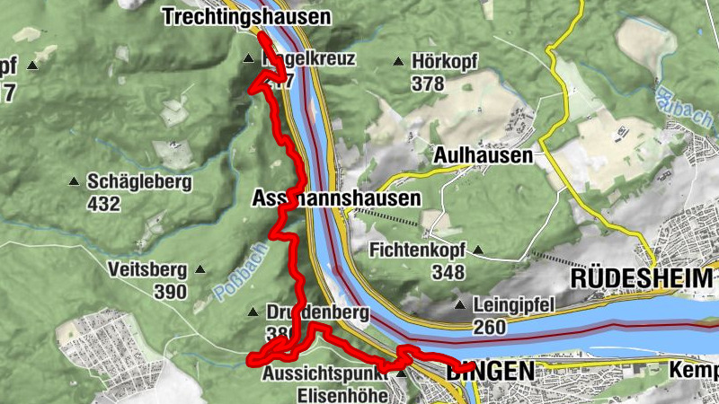 Welterbesteig Oberes Mittelrheintal Trail Section 1 Bingen - Trechtingshausen
