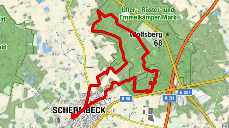 Mountainbike-Route Schermbeck