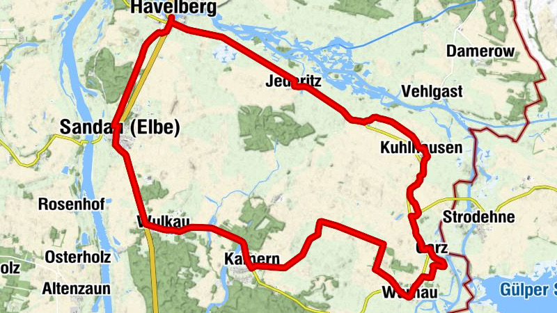 Quappenwinkelroute - Die Havelniederung nahe der Hansestadt Havelberg durchfahren