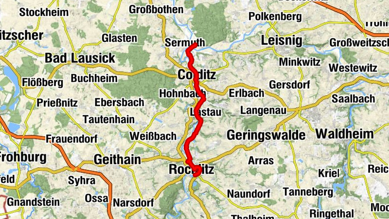 Mulderadweg Rochlitz-Sermuth
