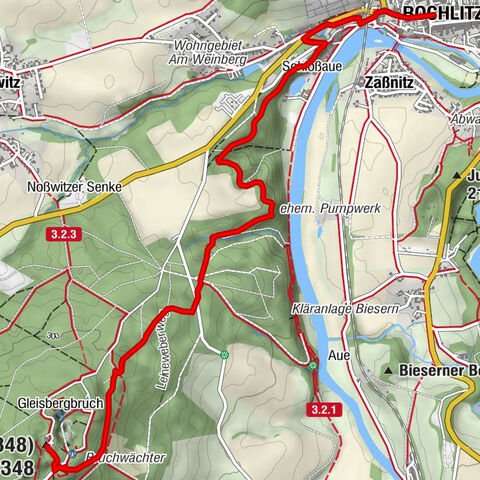 Von Rochlitz auf den Rochlitzer Berg