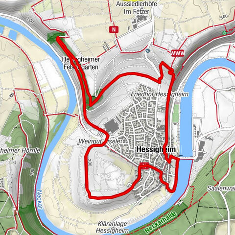 Neckarschleifen-Steillagenrunden: Felsengartenrunde Hessigheim