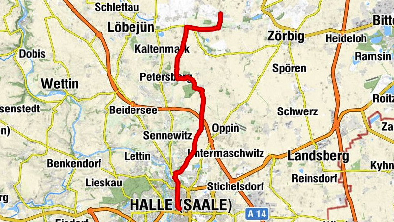 Halle - Petersberg - Fuhne