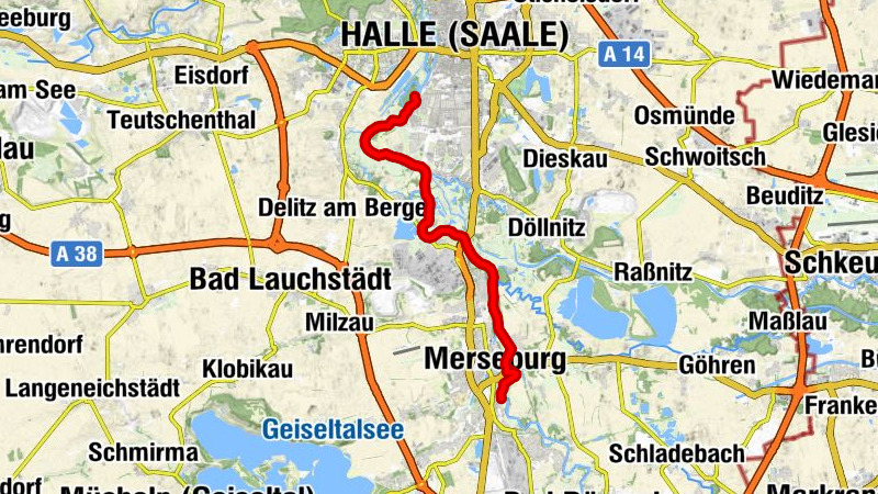 Saale - Etappe 14 am Blauen Band - Von Merseburg nach Halle