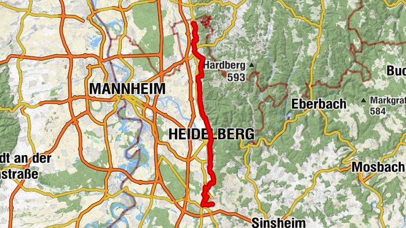 Badischer Weinradweg - Etappe 8: Badische Bergstraße