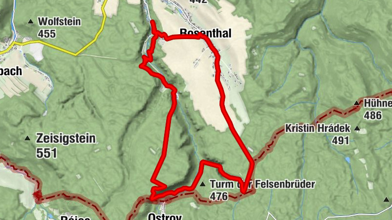 From Rosenthal through the Bielatal area to the Schweizer Mühle