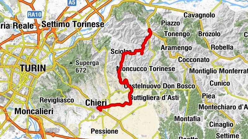 TOURIST_CYCLE_TORINO_SOUTH - Tag 5 - von Chieri nach Casalborgone