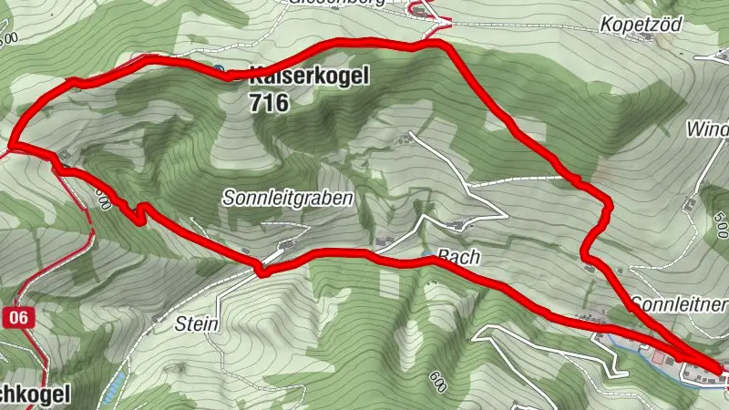 Vom Parkplatz UTC Eschenau zur Kaiserkogelhütte - Rundweg (Eschenau, Niederösterreich/Österreich)