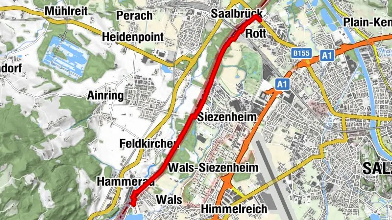 Von Salzburg Rott entlang der Saalach nach Grünau