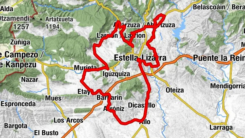 Estella-Lizarra - Crucero de Aramendia - Ermita de San Fausto - Ermita de San Pedro