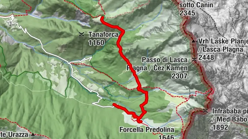 Aufstieg zur casera Canin