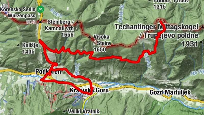 Cerkev Device Marije Vnebovzete - Brunarica Kosobrin - Podkoren - Kranjska Gora