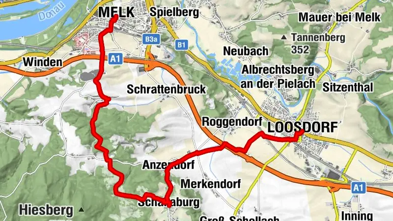 Melk - Pöverding - Schallaburg - Loosdorf