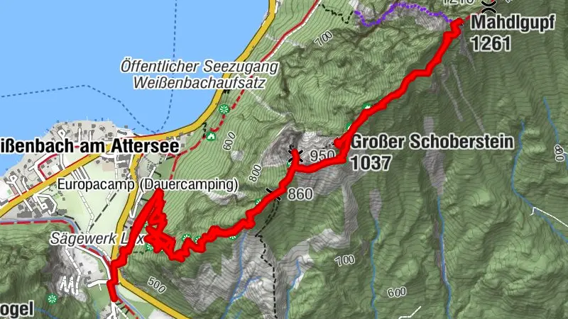 Kleiner Schoberstein, Grosser Schoberstein, Mahdlgupf / am Attersee,