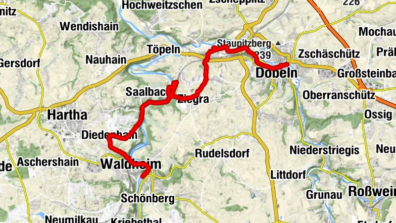 Lutherweg Sachsen von Döbeln nach Waldheim