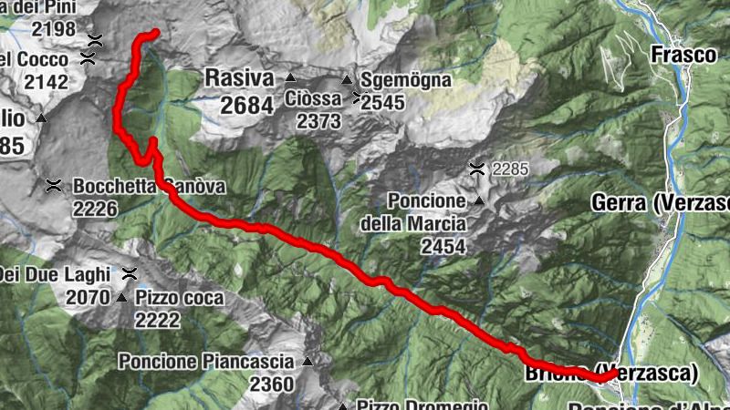 Etappe 1: Brione Verzasca-Rifugio Sambuco