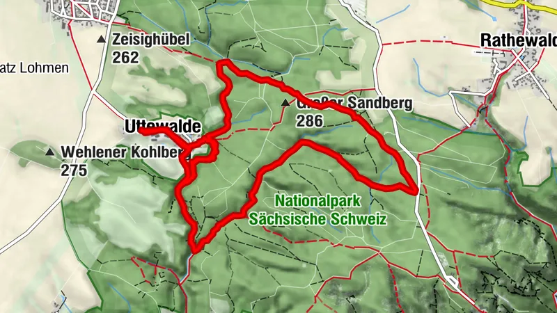Rundweg Uttewalde, perfekt mit Hunden